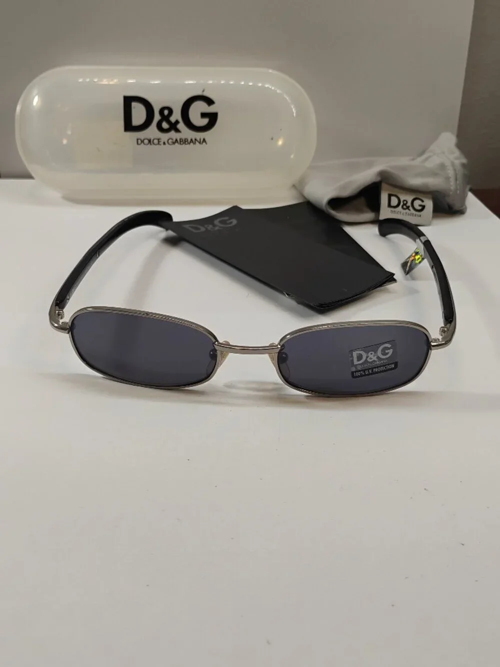 VINTAGE DOLCE & GABBANA DG 2012 Sunglasses with Hard Case Dust Bag Papers Y2K